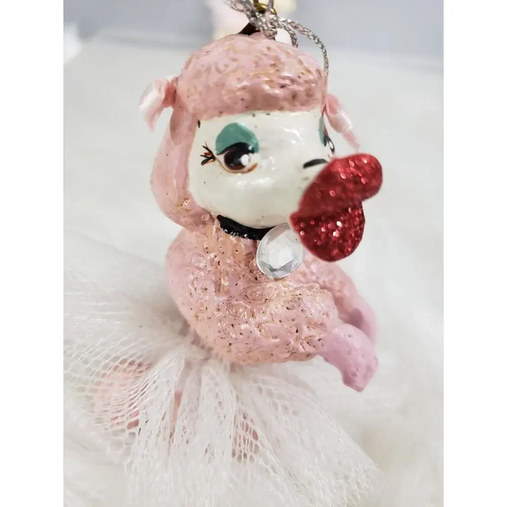 RARE SET Katherines Collection MCM Pink Kissing‎ Poodle BIG LIP Tutu Skirt Dogs